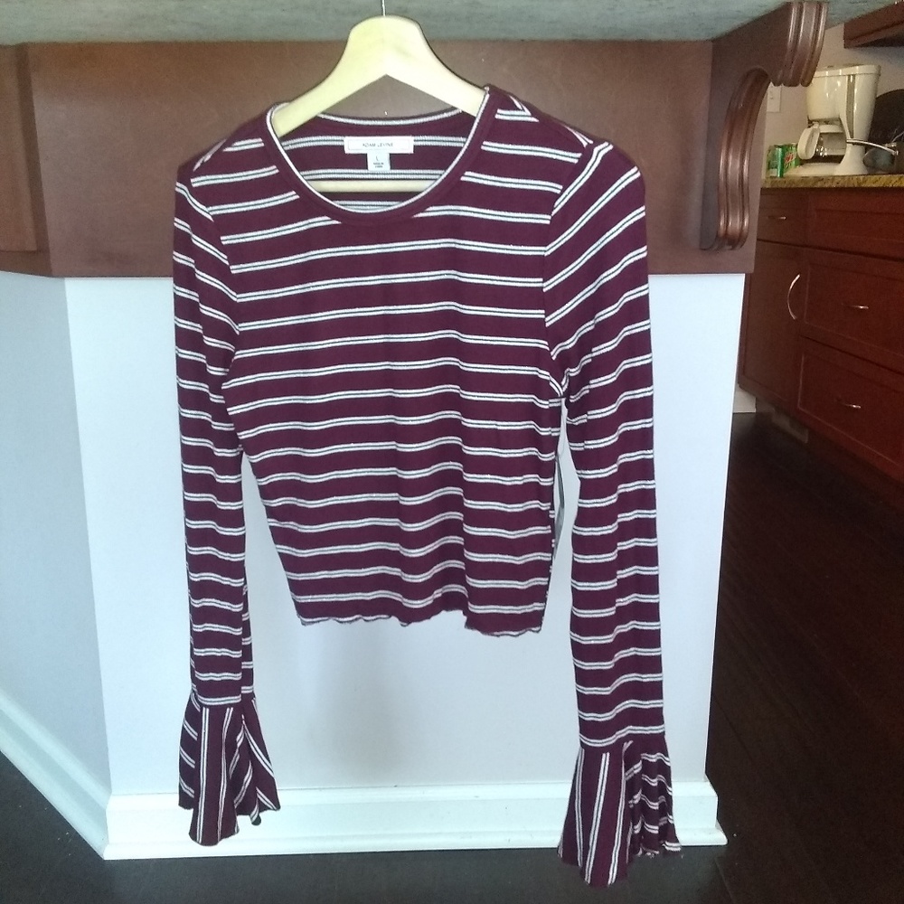 Adam Levine Women's Lurex Stripe Top - Port Color